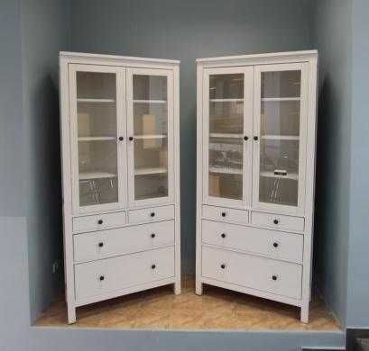 Komoda FREDERICA-akacja- IKEA HEMNES-drewno-witryna-szafa Leksvik
