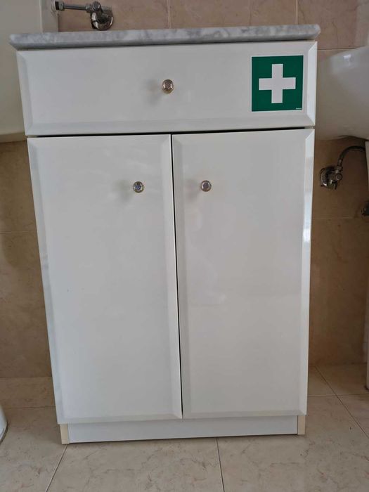 Móvel de Casa de Banho com Tampo em Mármore - Impecável