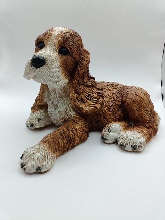 Figurka vintage do ogrodu Castagna Italy  pies  spaniel