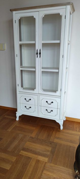 Witryna komoda retro biała
