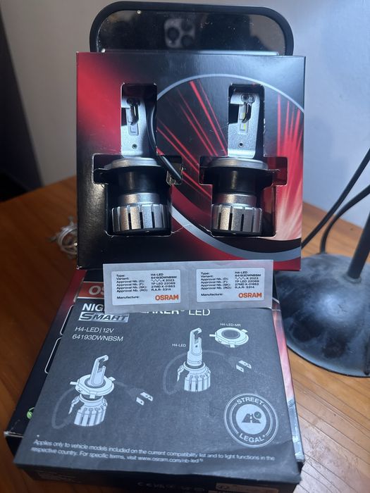 Par Lâmpadas LED H4 Osram Night Breaker SMART (+330% Brilho) – Legal p/ Estrada