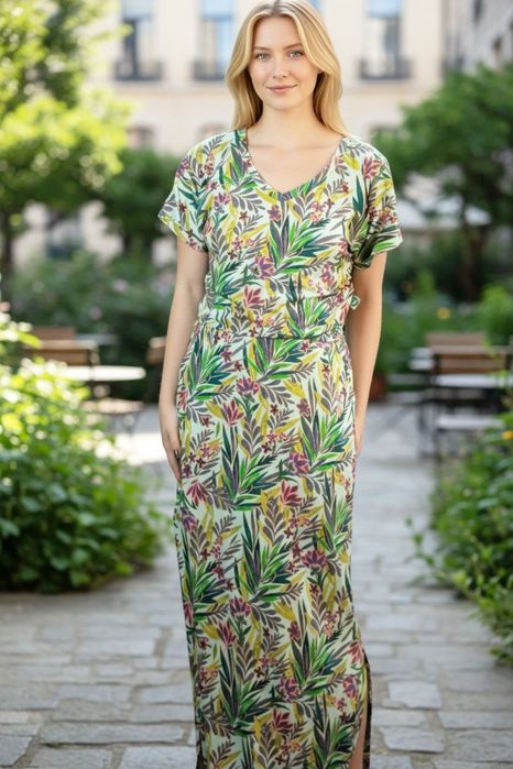 Auri&Lili nowa letnia przewiewna sukienka maxi w kwiaty M