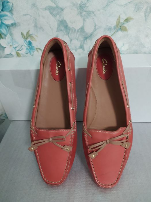 Кожаные мокасины Clarks р 40