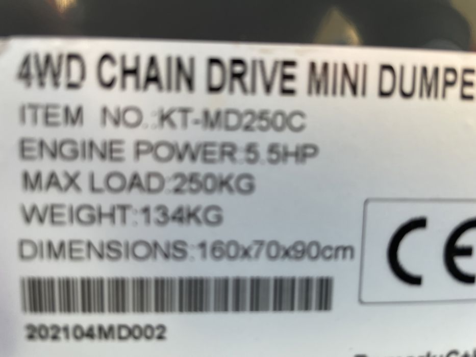 Mini dumper com motor HONDA