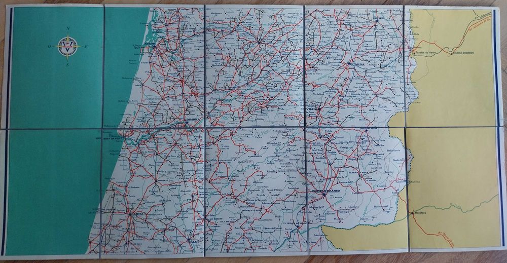 mapa: carta itinerária de Portugal, 1937
