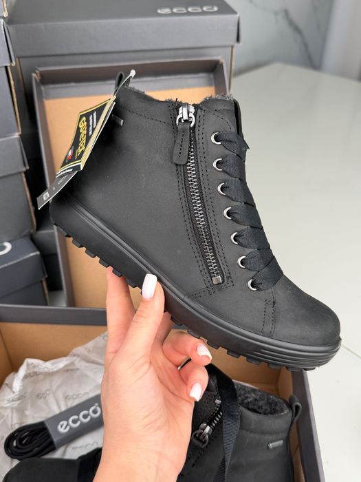 Кожаные женские ботинки с мембраной Ecco Soft Gore-tex 36р