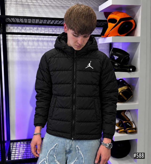 XS-XXL / Микро Пуховик Jordan Черный / Куртка Найк Джордан Осіння