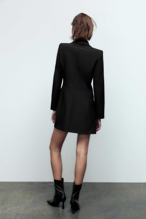 ZARA Marynarka dwurzędowa o dłuższym kroju złote guziki S CUDO!