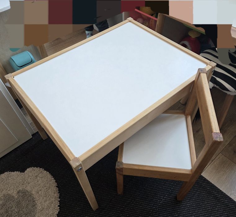 Ikea LATT stolik dziecięcy + krzesełko sosna 2+