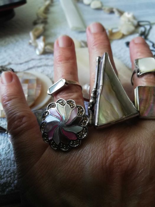 srebrny komplet z mvszla abalone