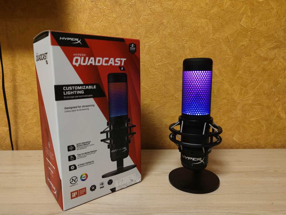 Игровой конденсаторный USB-микрофон HyperX QuadCast S