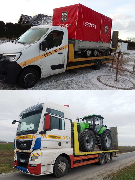 Transport Laweta do 15T Maszyn Busy Ciągniki Przyczepy koparki  24H