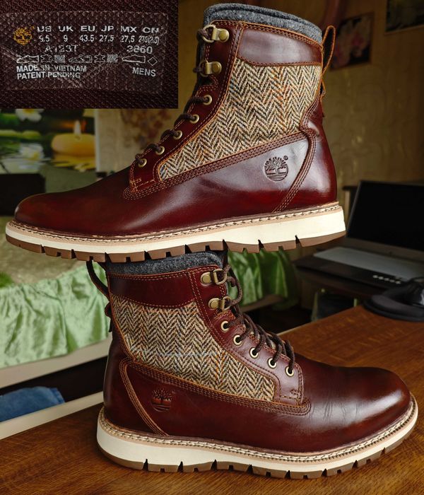 Harris Tweed x Timberland Britton Hill Brown Leather Red Wings Men's Boots 44 размер 28 см