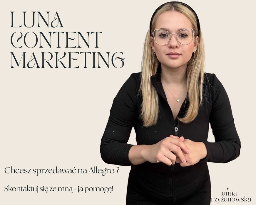Obsługa konta Allegro, Wystawianie ofert, Kampanie Ads, Grafiki + Copywriter, Pozycjonowanie i optymalizacja, Założenie i konfiguracja konta