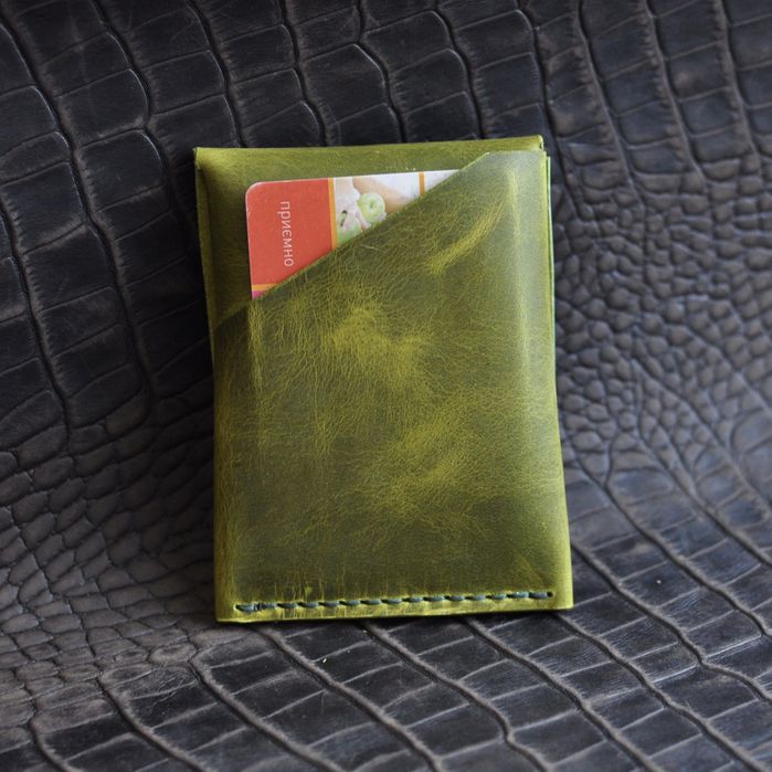 шкіряний маленький гаманець EDC натуральна шкіра ручна робота