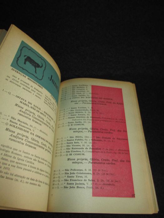 Livro Almanaque de Santo António 1970