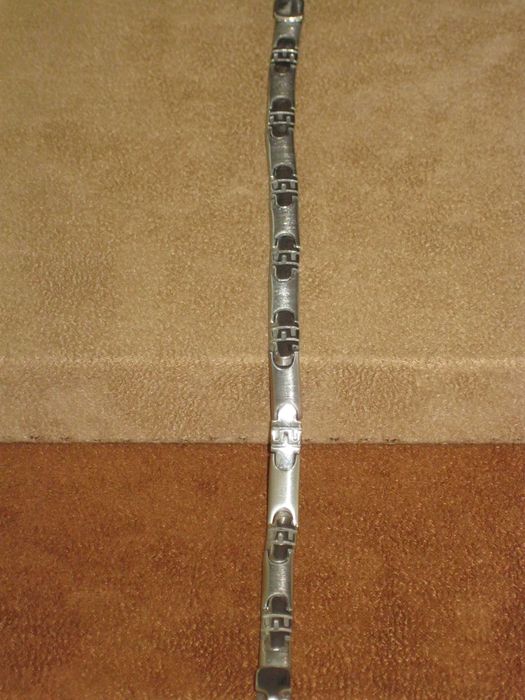 Pulseira Prata Maciça de Lei 925`/.. C/Contraste - Unissexo