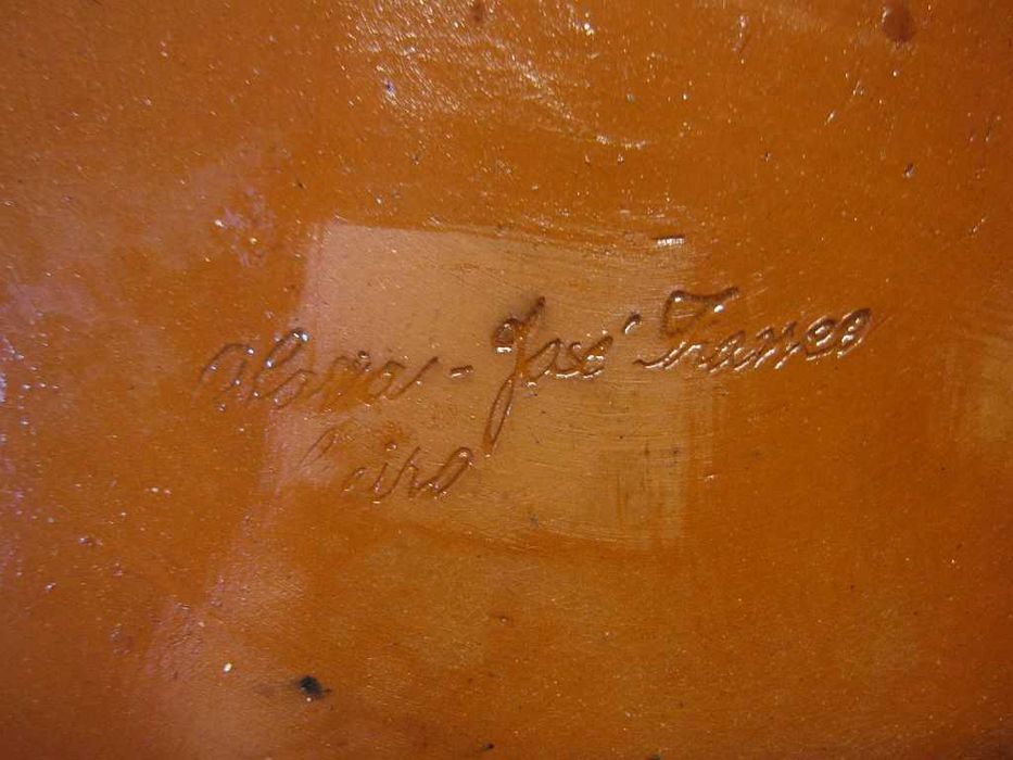 grande velho prato em barro - assinado: Olaria José Franco Sobreiro