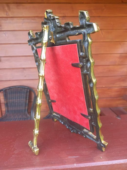 Mosiężne stojące lusterko