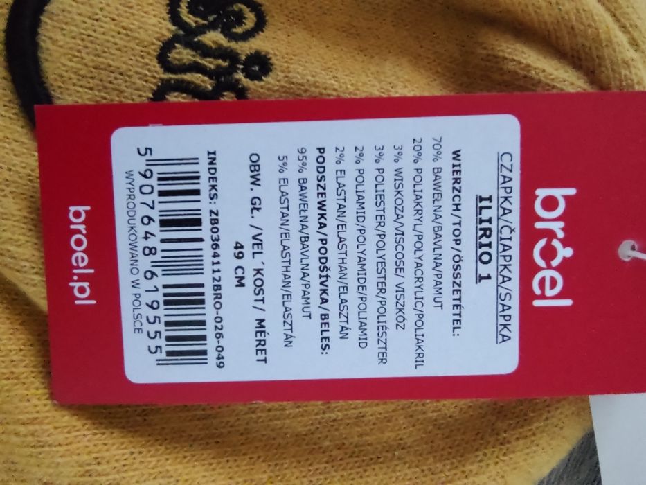 Czapka chłopięca Broel obw . 49 cm