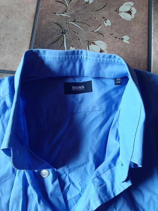 Elegancka niebieska koszula męska Boss XXL jak nowa