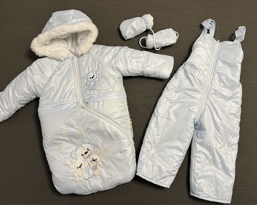 Ocieplany zimowy kombinezon śpiworek 0-18