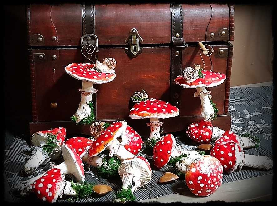 Grzybki muchomorki - zawieszki Boże Narodzenie, święta