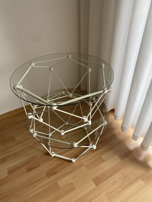Mesa centro ferro e vidro