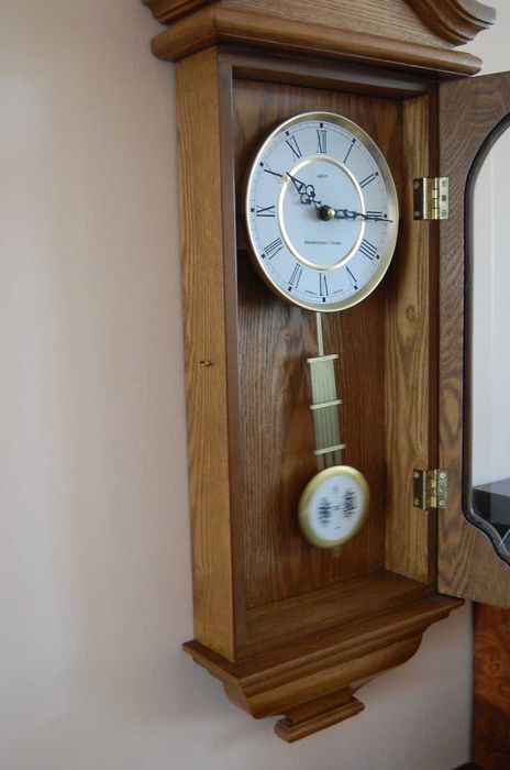 Drewniany zegar wiszący, ścienny Adler Westminster Chime.