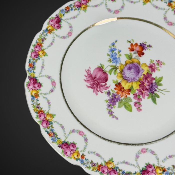 Duża Patera Talerz Bayrische Ostmark kolorowe kwiaty B6/020127