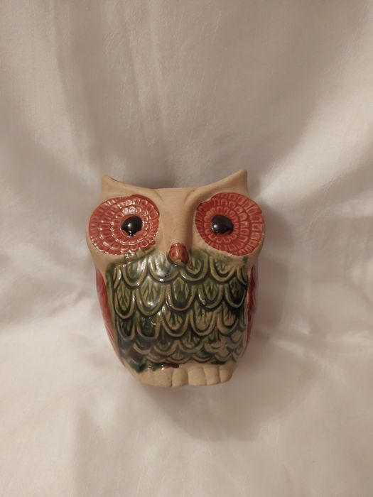 Sowa ceramiczna wazonik