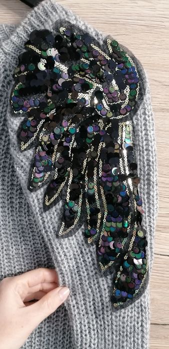 Sweter dlugi skrzydla roz. M