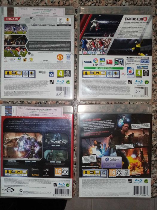 PS3 - 4 Jogos ( FIFA11, PES11, INFAMOUS2 E Stars Wars)