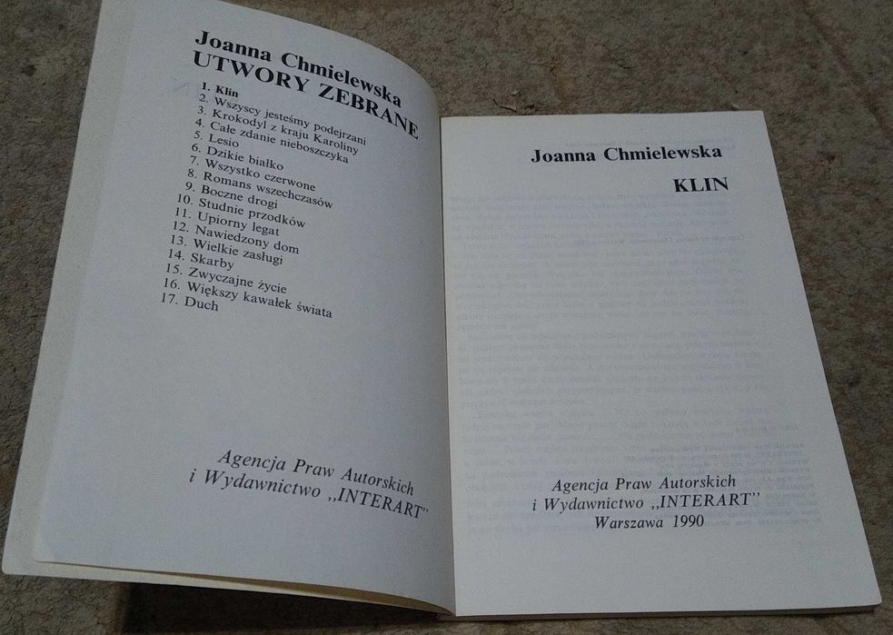 Klin / Joanna Chmielewska Utwory zebrane 1