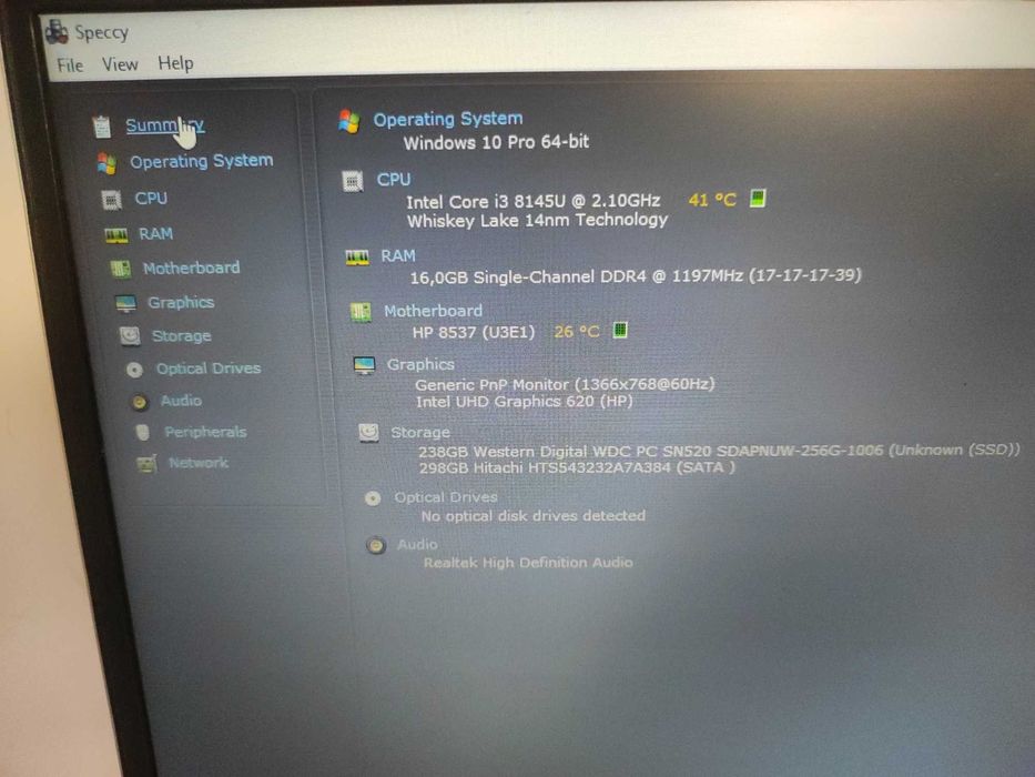 Laptop Hp Probook 440 G6 I3-8145U 16gb 256gbSSD 320gbHdd UHD 620