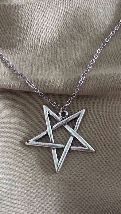 Naszyjnik łańcuszek  pentagram alternative goth opium alt
