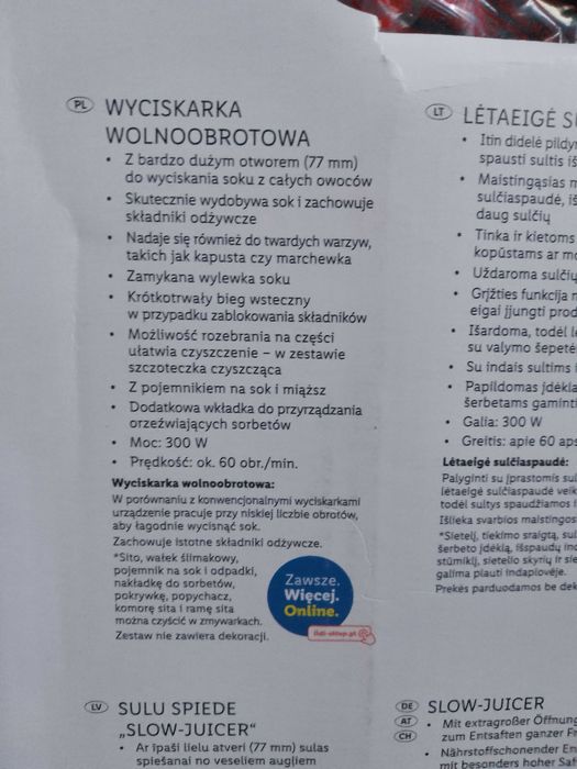 Wyciskarka wolnoobrotowa