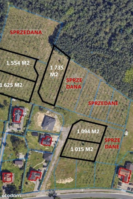 Ostatnie działki blisko  lasu 1000-1700 m2