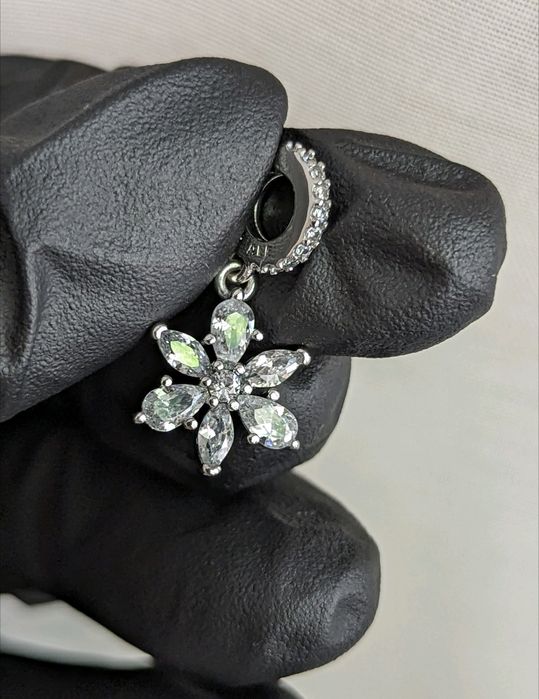 Pandora квітка шарм підвіска Блискучій Гербарій