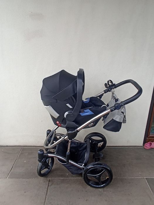 Wózek 3w1,4w1 Bebetto Tito premium Class szary fotelik cybex