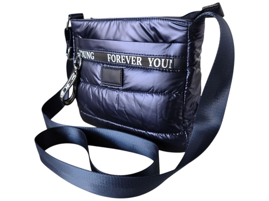 Miejska Mała Pikowana Torebka Damska Na Ramię Kolor Niebieski