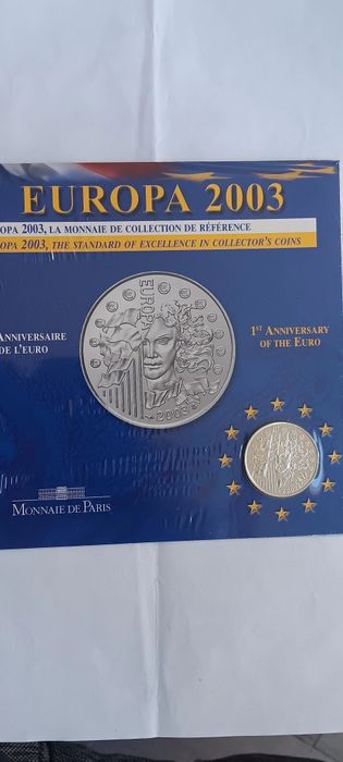 2 moedas de prata 900. França de 2002/03