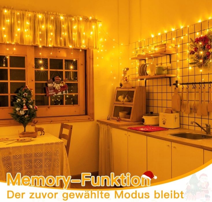 Świąteczna Kurtyna Świetlna OLLNY 10 m 396 Diod LED Ciepła Biel