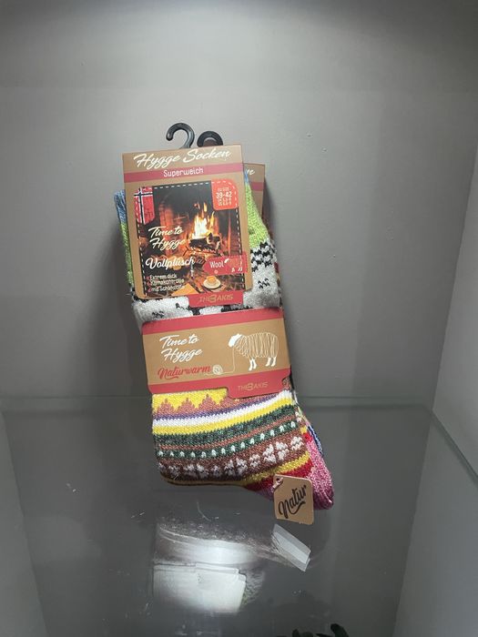 2 x pary skarpety Unisex, Świąteczne, grube, wełniane, rozmiar 39/42