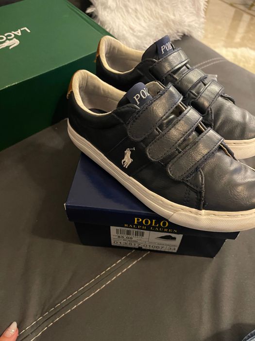 Sapatilhas em pele Polo Ralph Lauren.