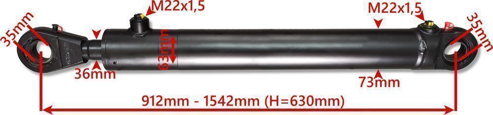 Siłownik Hydrauliczny 63x36 SKOK 630 2-stronny [2372]