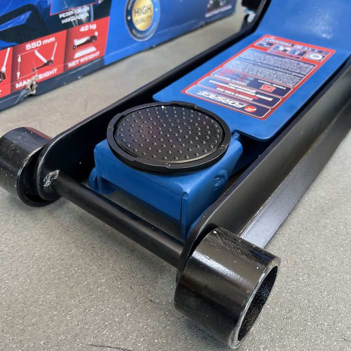 Домкрат підкатний двопоршневий 5 Тон два циліндри З ПЕДАЛЛЮ