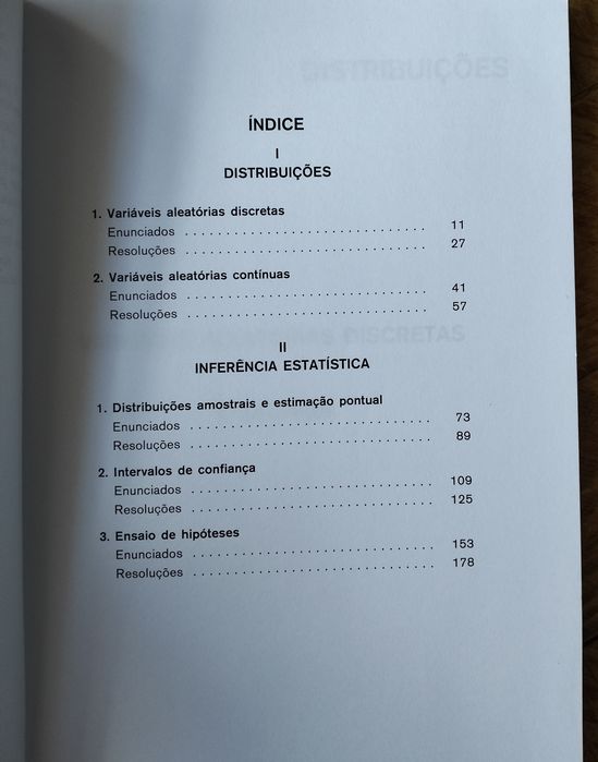 Livro "Estatística - Volume II - exercícios" Sílabo 5 edição