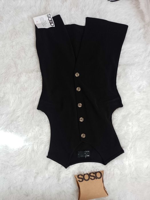 (36/38) (S/M) ASOS/ Czarna kamizelka ołówkowa z Londynu, NOWA