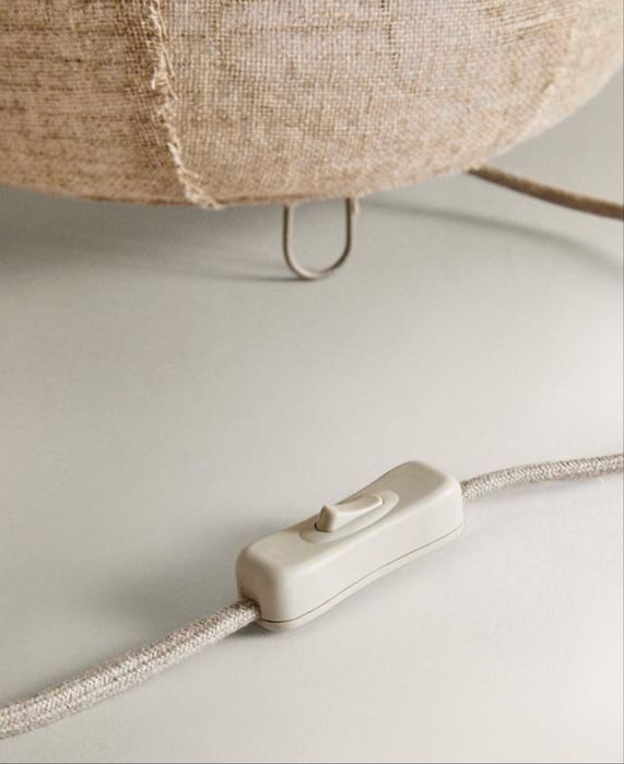 Candeeiro De Mesa Oval Linho Zara Home NOVO